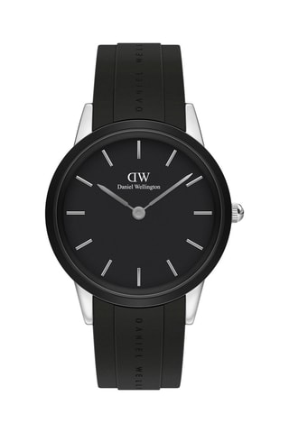 Montre à quartz en caoutchouc Motion - Noir et argenté - 40 mm