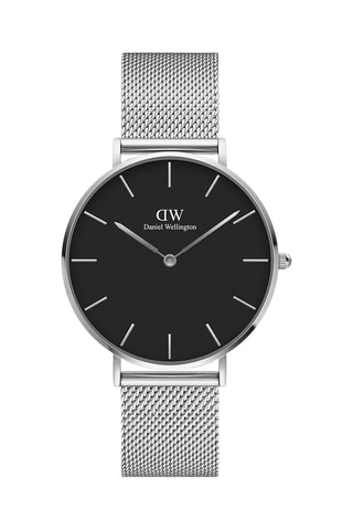 Montre à quartz en acier Sterling 36 mm - Argenté et noir