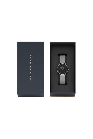 Montre en acier Sterling 32 mm - Argenté et noir