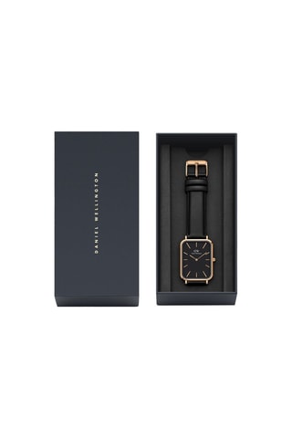 Montre à quartz en cuir Quadro Pressed Sheffield 29 x 36,5 mm - Noir