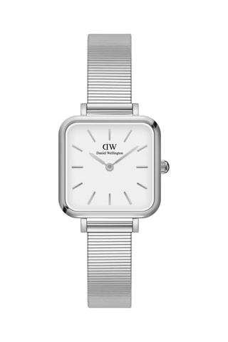 Montre à quartz en acier Studio 22 x 22 mm - Argenté et blanc