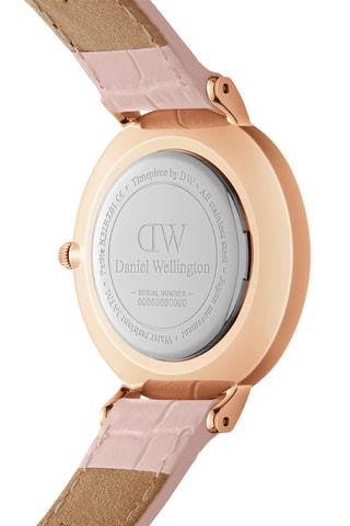 Leren Quartz Horloge Petite - 32 mm - Roze en Roségoudkleurig