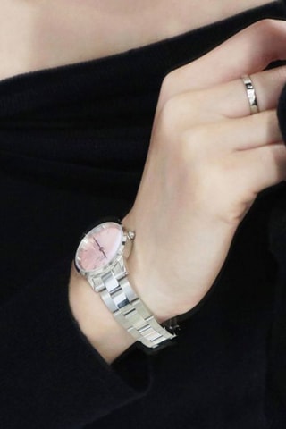 Montre à quartz en acier Iconic Link - 32 mm - Argenté et rose