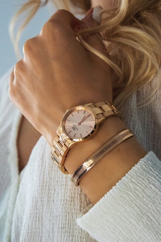 Montre en acier Iconic Link 32 mm - Doré rose et rose