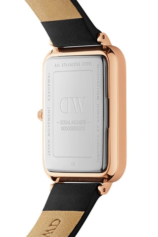 Montre à quartz en cuir Quadro Pressed Sheffield 29 x 36,5 mm - Noir