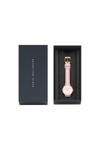 Leren Quartz Horloge Petite - 28 mm - Roze en Roségoudkleurig