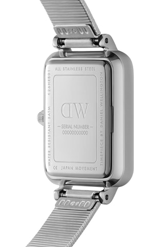 Montre à quartz en acier Quadro 20 x 26 mm - Argenté et blanc