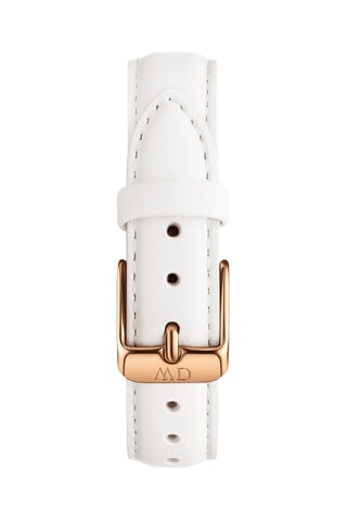 Montre à quartz en cuir Petite 28 Bondi - Blanc et doré rose