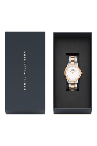 Montre à quartz en acier inoxydable Iconic Link Lumine - Argenté et doré rose