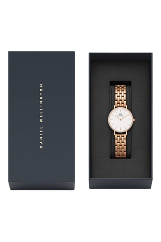 Montre à quartz en acier inoxydable Petite 28 - Doré rose et blanc