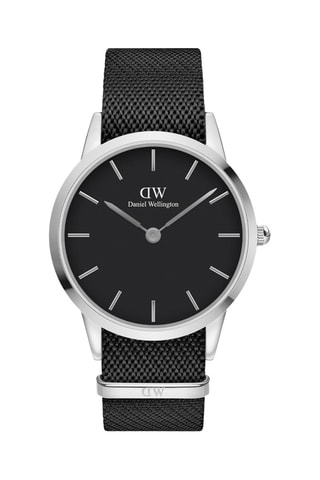 Montre à quartz en nylon Iconic 40 - Noir et argenté