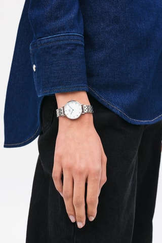 Montre à quartz en acier inoxydable Petite Roman - Argenté