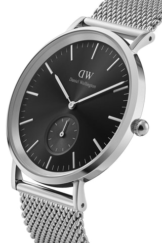 Montre à quartz en acier inoxydable Classic Multi-Eye 40 - Argenté et noir