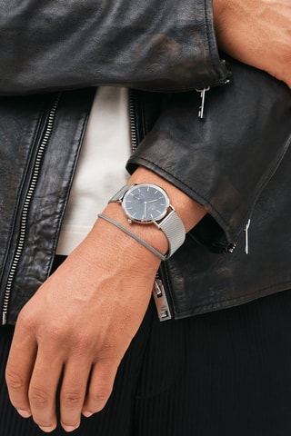 Montre à quartz en acier inoxydable Classic Multi-Eye 40 - Argenté et noir