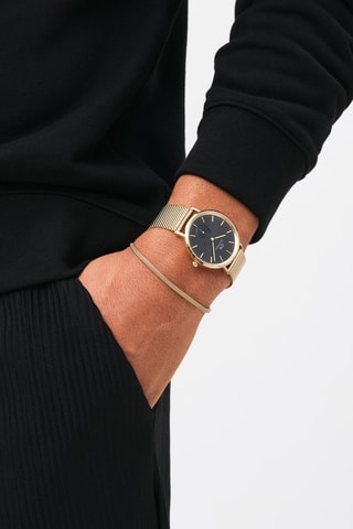 Montre à quartz en acier inoxydable Classic Multi-Eye 40 - Doré et noir