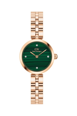 Montre à quartz en acier inoxydable et malachite Elan Lumine 22 - Doré rose et vert