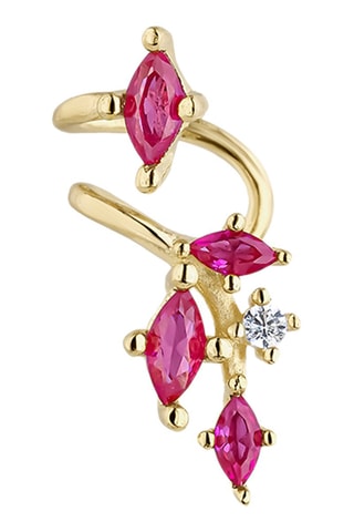 Earcuff Vica  
Prata banhada a ouro amarelo e zircões