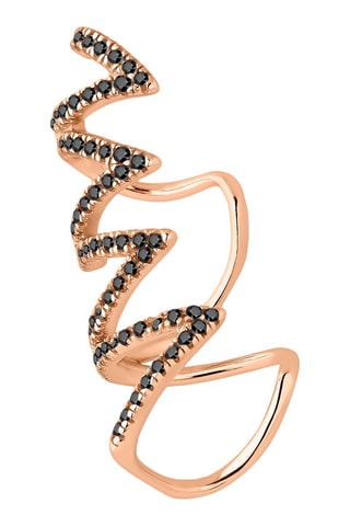 Earcuff Zulu 
Prata folheada a ouro rosa e espinelas