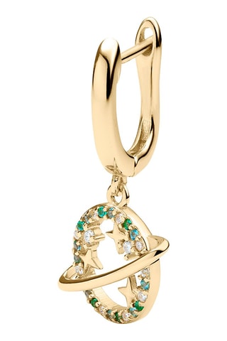 Brincos Prata banhada a ouro amarelo e zircões