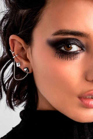 Brinco Vis Prata e zircões