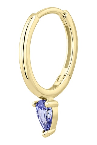 Argolas Jepri Prata banhada a ouro amarelo e tanzanite