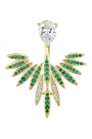 Brincos Prata banhada a ouro amarelo e zircões