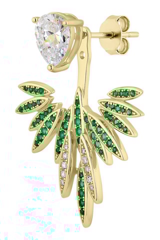 Brincos Prata banhada a ouro amarelo e zircões