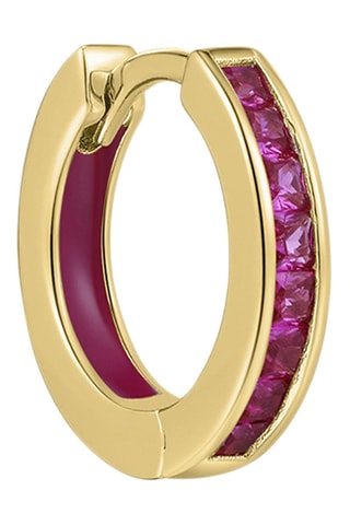 Argola - 
Prata de lei banhada a ouro amarelo e zircões