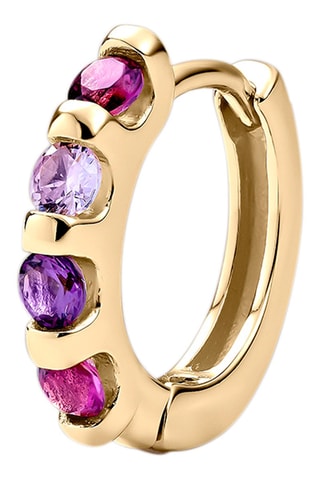 Argola Prata banhada a ouro amarelo e zircões