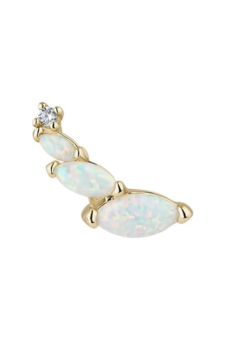 Brincos Prata banhada a ouro amarelo e opalas