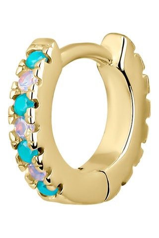 Argola Sophie - Prata banhada a ouro amarelo e amazonites