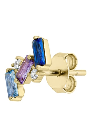 Brinco Cira Prata banhada a ouro amarelo e zircões