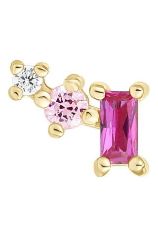 Brincos pequenos Sweet Buzz 
Prata banhada a ouro amarelo e zircões