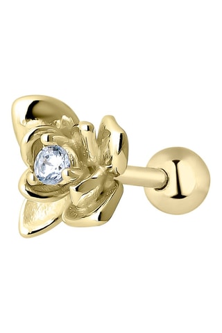 Brinco Golden Rose Prata banhada a ouro amarelo e zircão