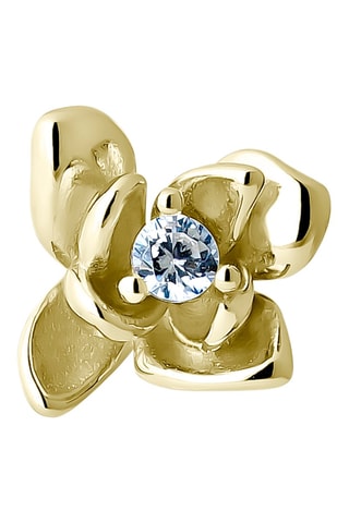 Brinco Golden Rose Prata banhada a ouro amarelo e zircão