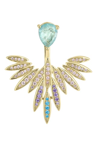 Brincos Prata banhada a ouro amarelo e zircões