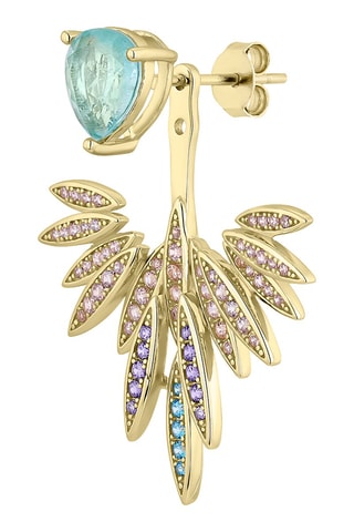 Brincos Prata banhada a ouro amarelo e zircões