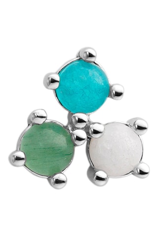 Brinco Zephyra - Prata, turquesa, calcedónia e jade