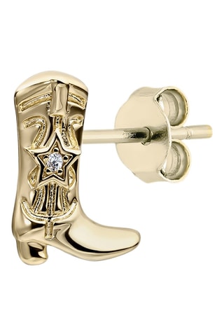 Brincos Fashion Boots - Prata banhada a ouro amarelo