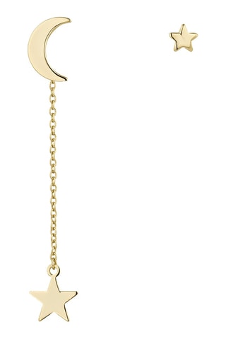 Brincos assimétricos Prata banhada a ouro amarelo