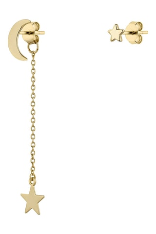 Brincos assimétricos Prata banhada a ouro amarelo