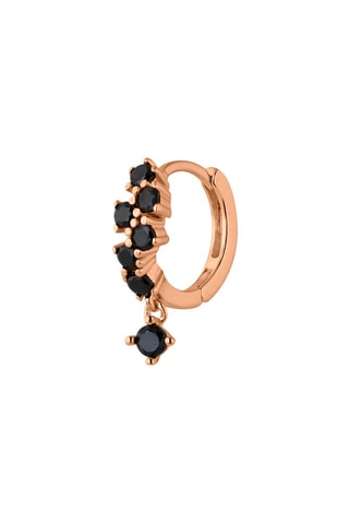 Argola - 
Prata esterlina banhada a ouro fino rosa e espinelas