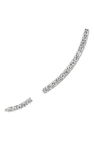 Brincos assimétricos Sena - 
Prata e zircões