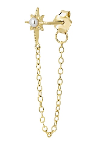 Brincos Ina Prata banhada a ouro amarelo e madrepérola