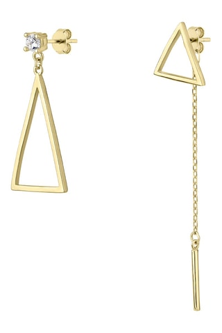 Brincos assimétricos Wang - Prata banhada a ouro amarelo