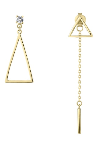 Brincos assimétricos Wang - Prata banhada a ouro amarelo