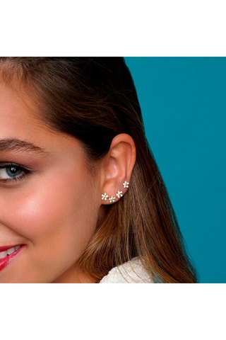 Brincos assimétricos - 
Prata  banhada a ouro amarelo e zircões