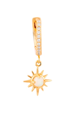 Argola Prata banhada a ouro amarelo e opala