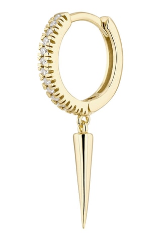 Boucle d'oreille - Argent plaqué or jaune et zircons