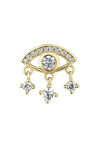 Boucle d'oreille Sirin - Argent plaqué or jaune et zircons